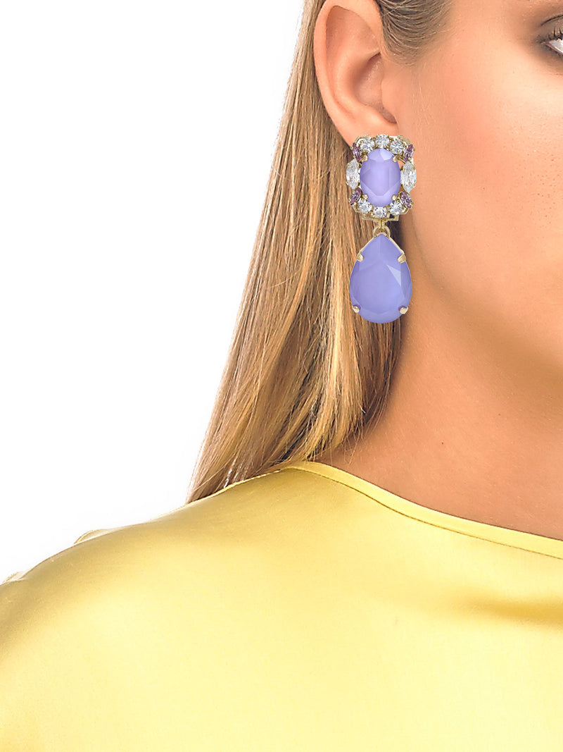 Anton Heunis Lilac Crystal Drop Earrings