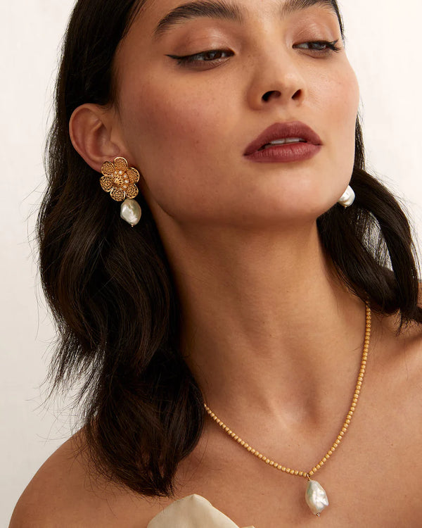 Soru baroque 2025 pearl hoop earrings